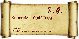 Krucsó György névjegykártya